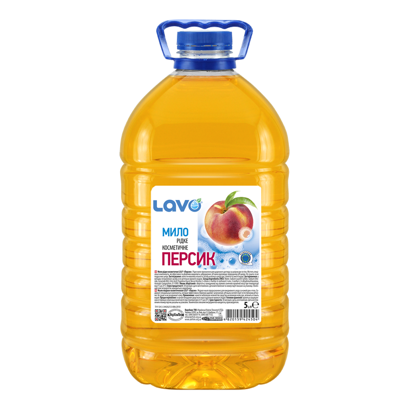 Мило рідке косметичне LAVO® «Персик» 5л